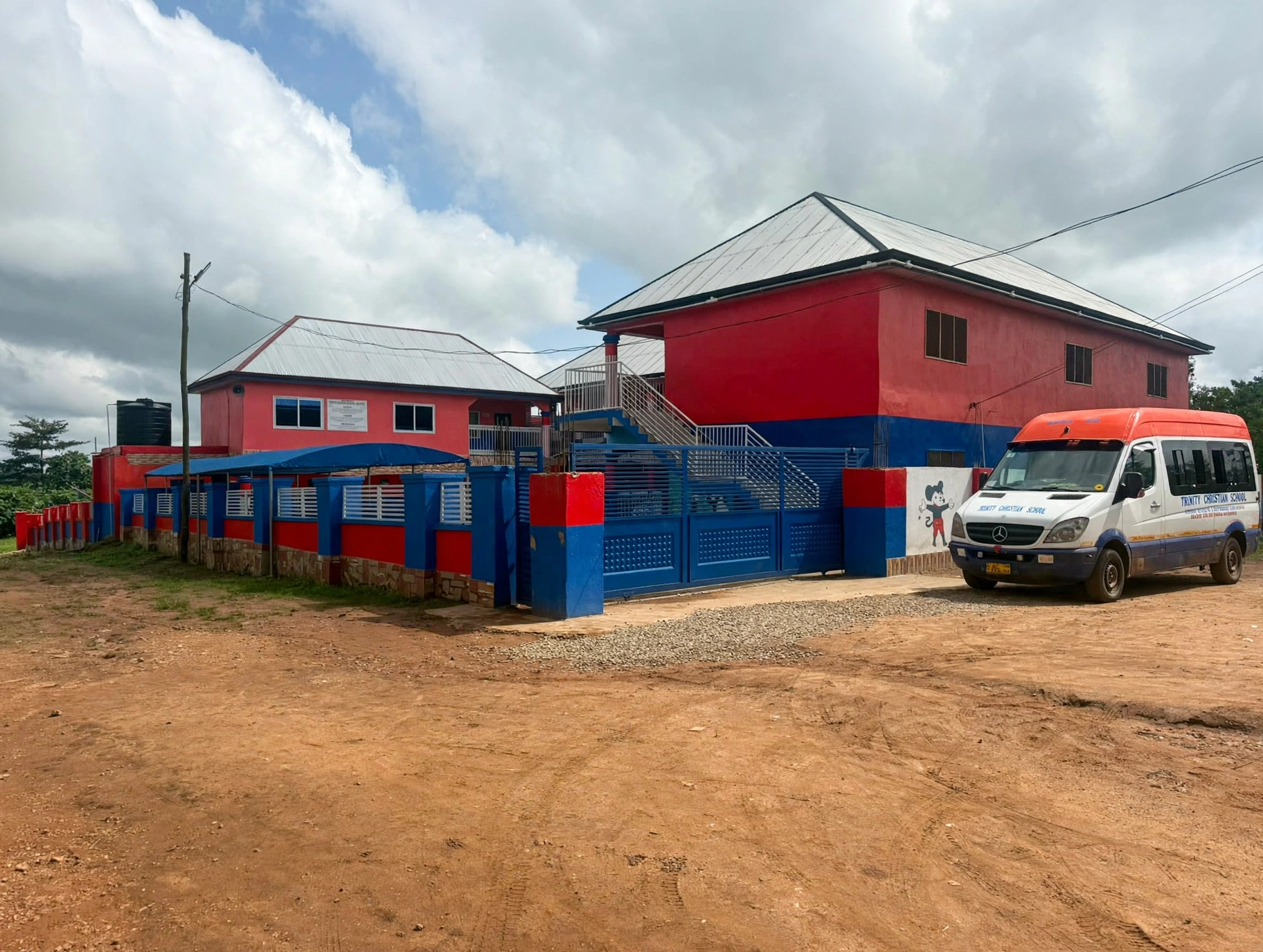 A look at the school buildings from the entrance
